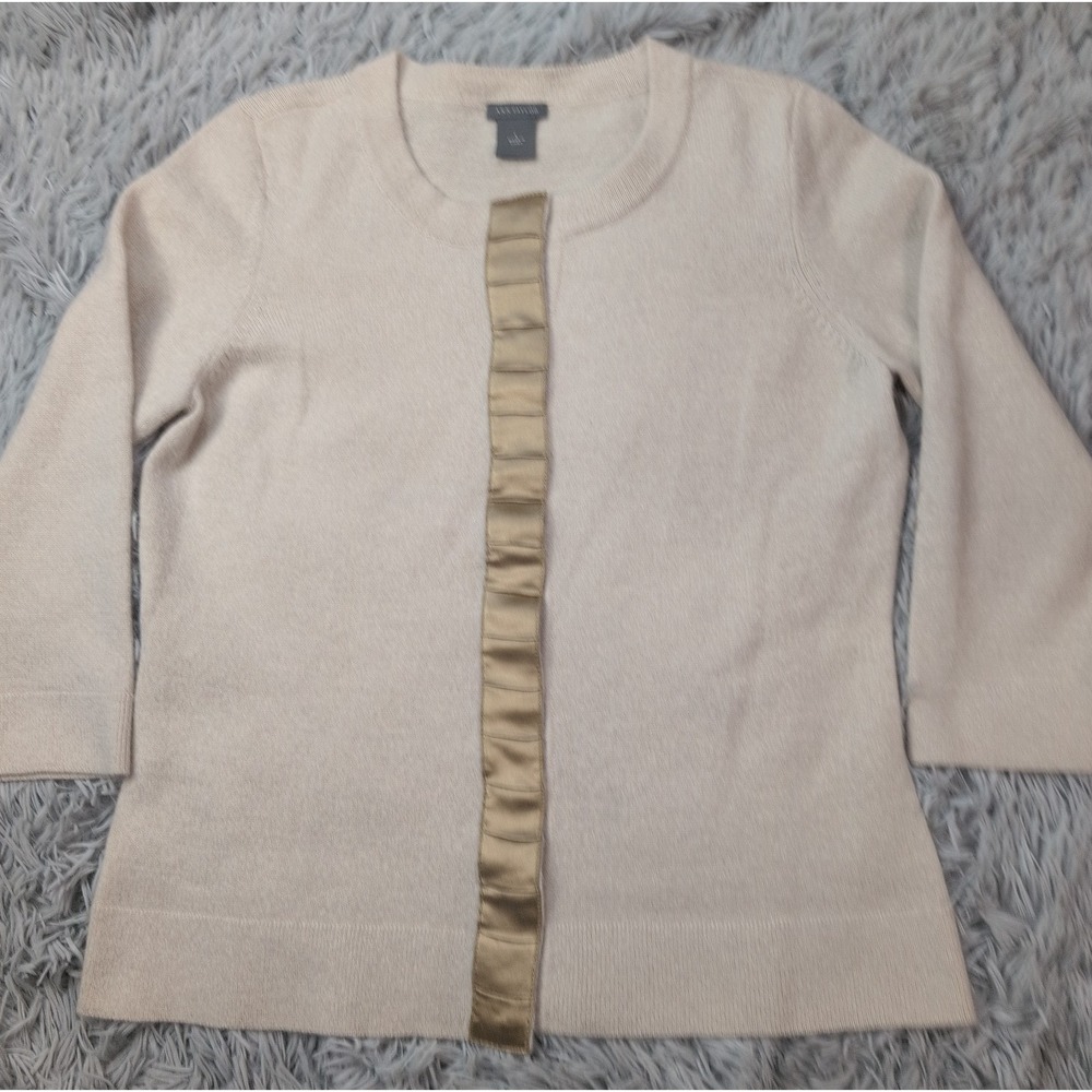 Ann Taylor Sweater Womens L Cardigan Merino Wool Angora Rabbit Hair Soft Button